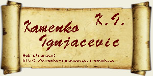 Kamenko Ignjačević vizit kartica